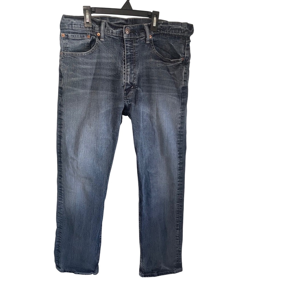 Levis‎ 505 Regular Fit Jeans Mens 36x32 Dark Wash Blue Straight Leg Denim Pants